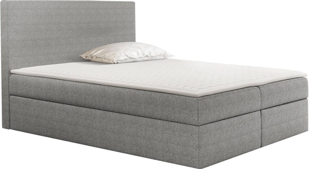 MIRJAN24 Boxspringbett Basic mit Matratzen-Topper, Hauptmatratze, zwei Bettkästen für die Bettwäsche (Farbe: Muna 08, Größe: 160x200 cm)