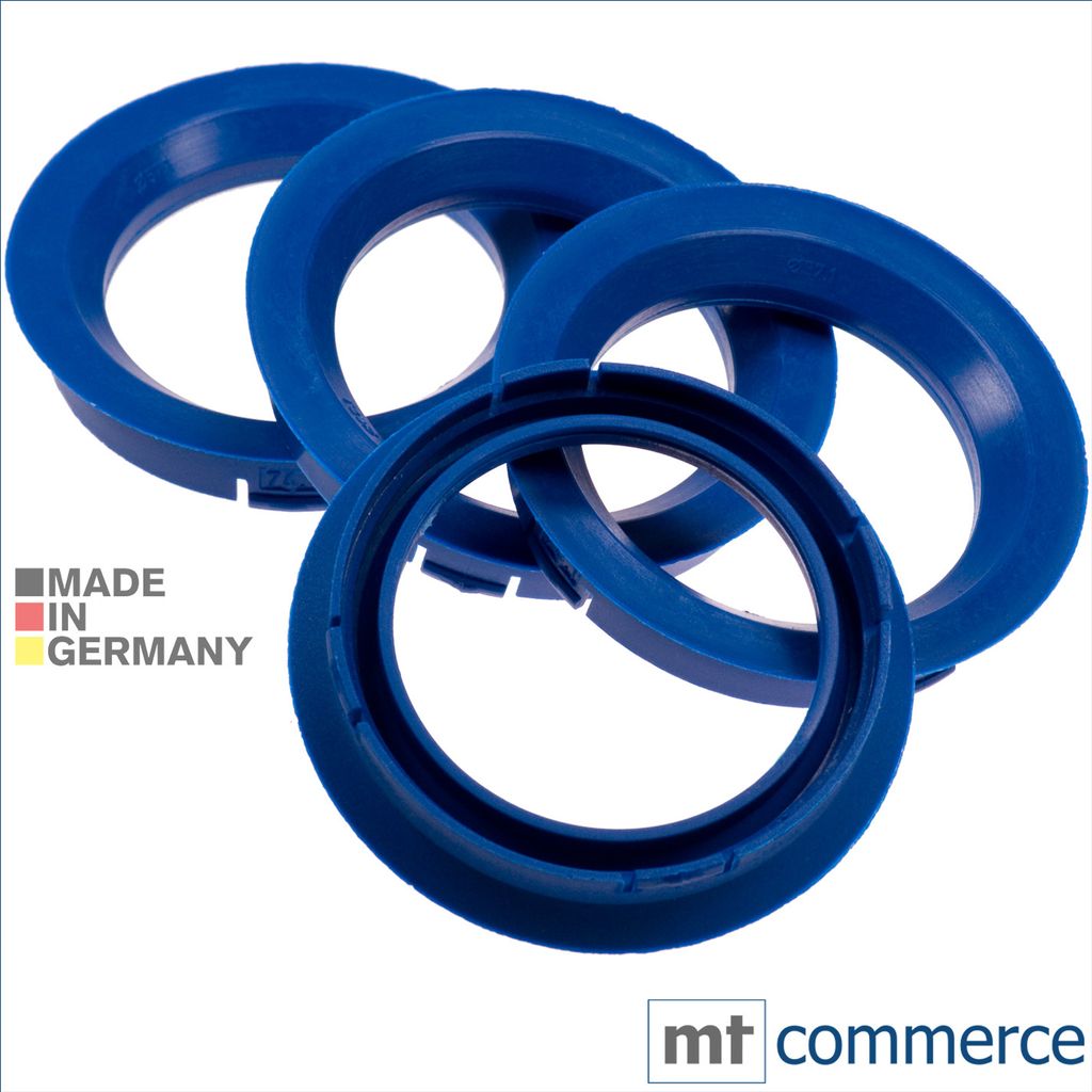 4X Zentrierringe 74,1 x 57,1 mm blau Felgen Ringe  Germany Produktbild 