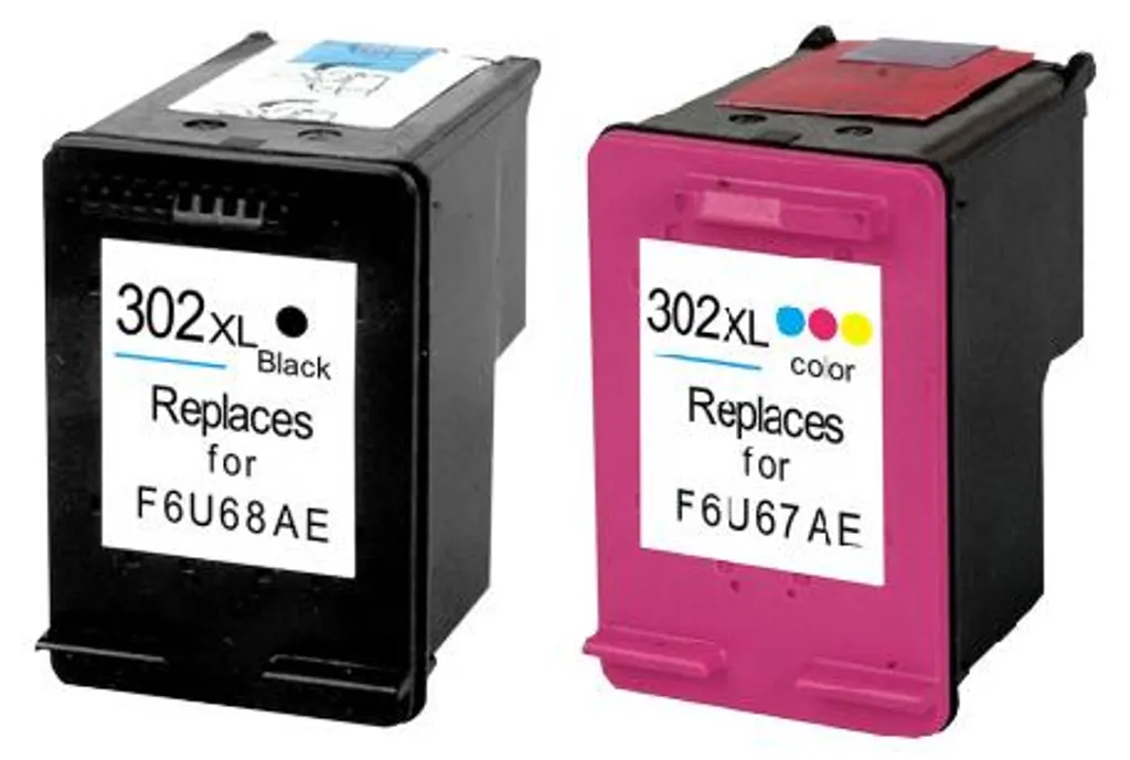 Lot de 2 Cartouches Compatibles HP 302XL pour Imprimantes Jet d'Encre HP
