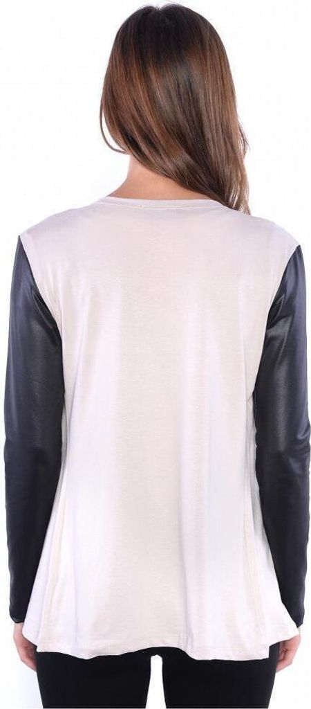 Damen Cardigan mit PolyurethanÄrmeln Jacke Bolero; Beige 2XL/3XL
