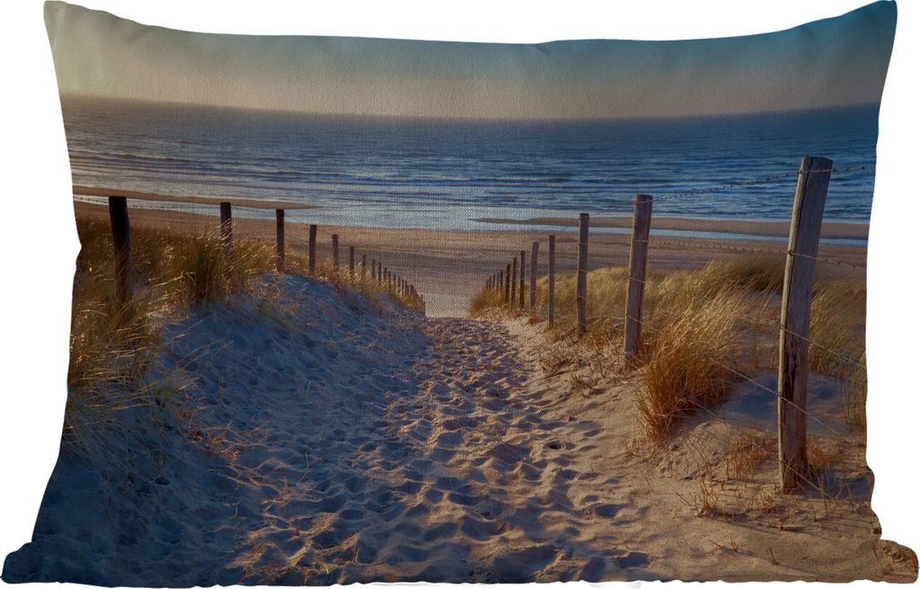 MuchoWow Outdoor Kissen - Sand - Strand - Düne - Meer - Sommer - 50x30 cm - Wetterfest - Lounge Kissen - Sofa kissen - Wohnzimmer Dekoration