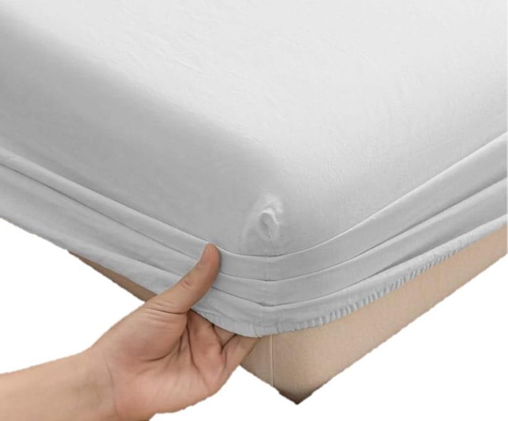 Jersey Spannbettlaken 90x200 Weiß