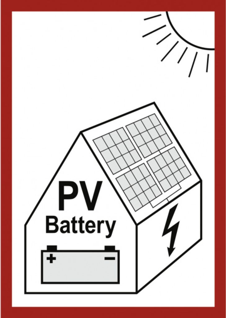 Dreifke Aufkleber, Hinweis auf eine PV-Anlage mit Batteriespeicher, Folie, 1...