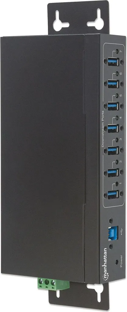Hub USB 3.0 pour Rail DIN avec 7 Ports pour Automatisation et Laboratoire