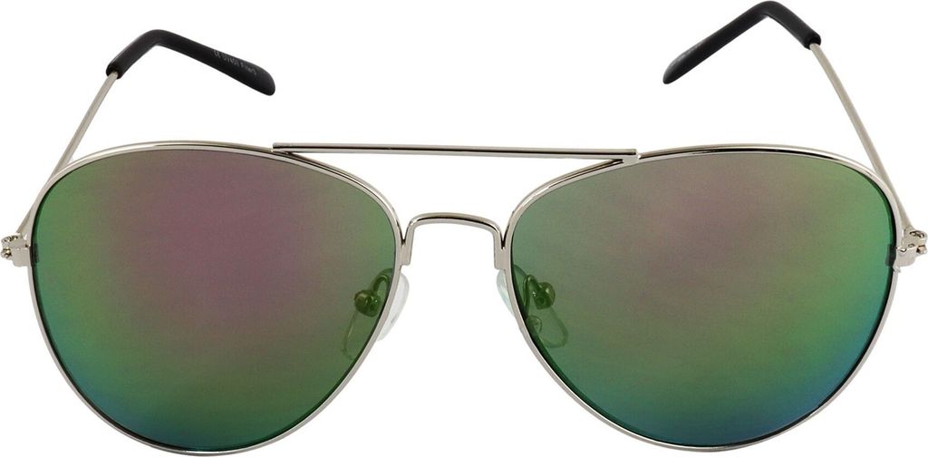 Pilotenbrille - Sonnenbrille - L - goldgrün verspiegelt