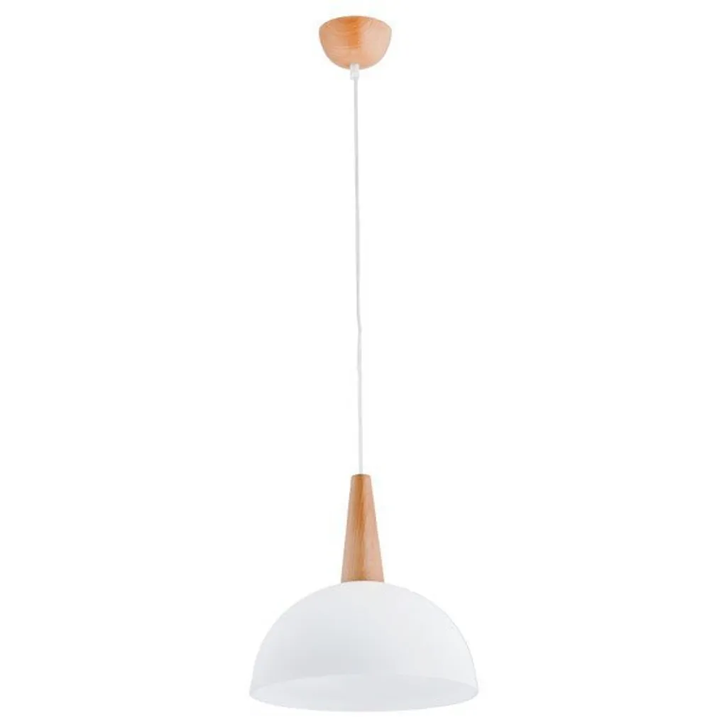 Suspension luminaire blanche en verre ANJA Ø30cm pour salon et cuisine