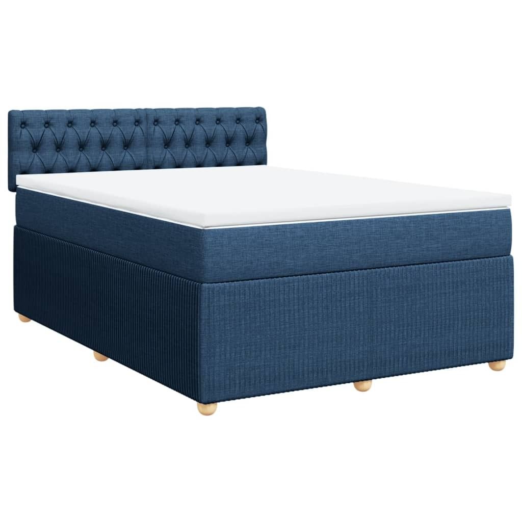 Best Möbel Boxspringbett mit Matratze - modernes Design - Blau 140x200 cm Stoff - Doppelbett A3287492