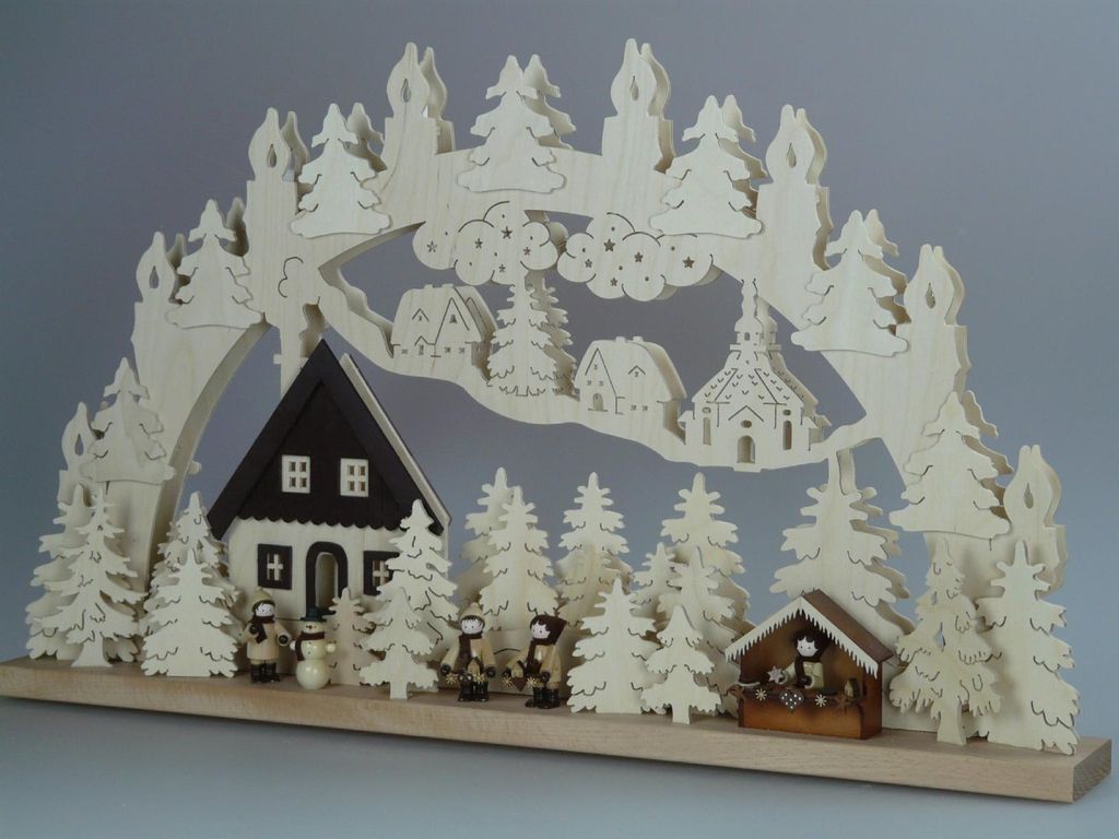 Original Erzgebirgischer Marken Schwibbogen Lichterbogen 70 x 43 cm S70-4_12