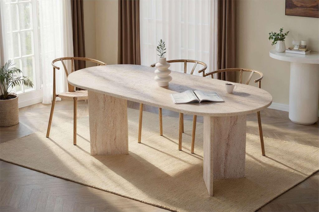 Skye Decor, Sabella - Travertine, table à manger, Image du produit 