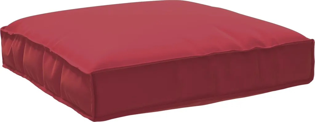 Coussin Palette 80x80x12 cm Imperméable en Tissu Oxford Rouge Bordeaux
