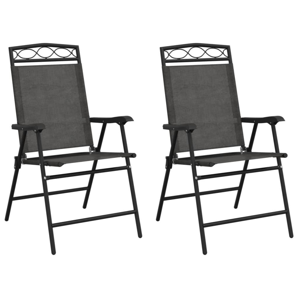 Möbel Klappbare Gartenstühle - Gartenmöbel - Balkonstuhl 2er-set - multifunktional& Moderne - Graumeliert Stahl und Textilene - Stühle für Gar...