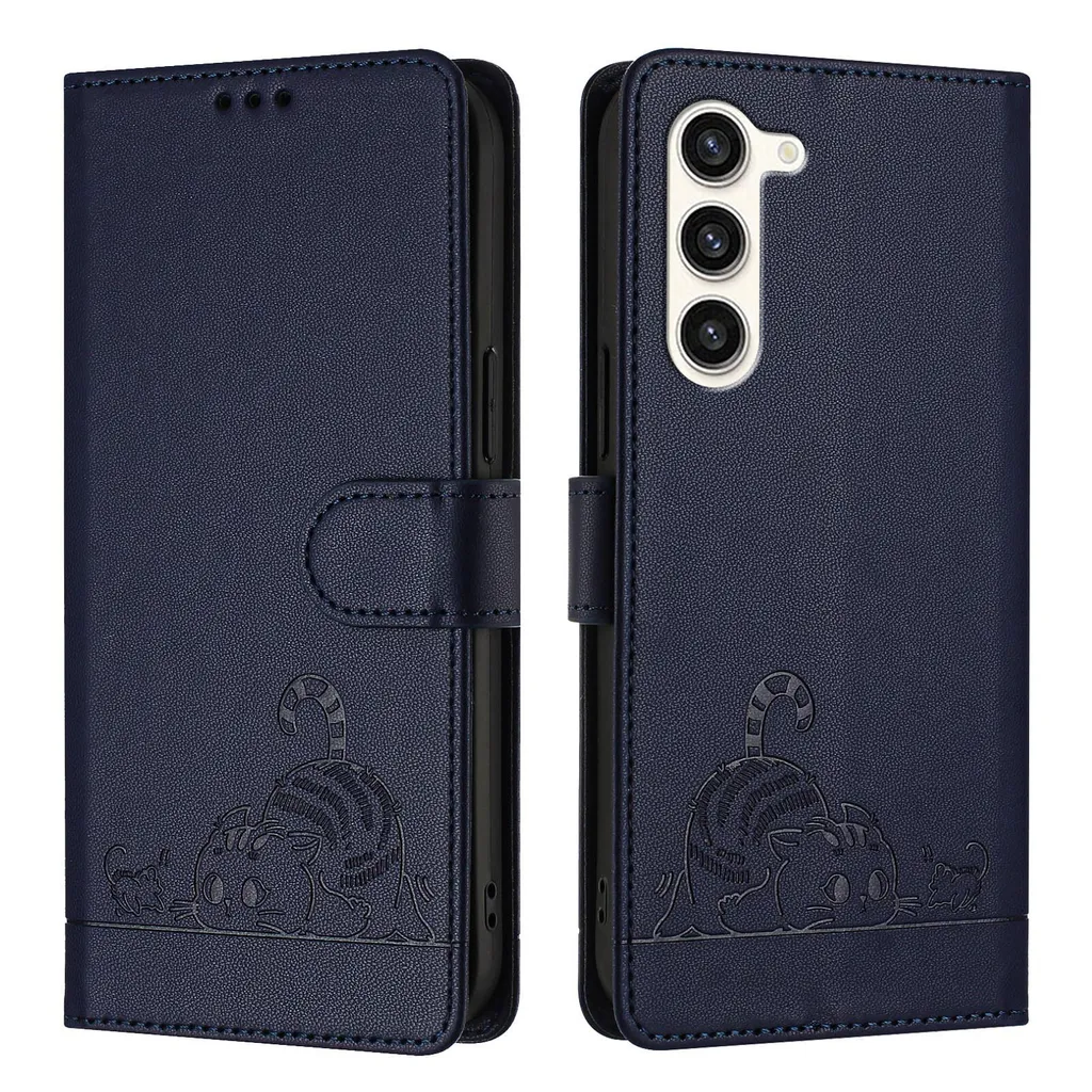Cover Portafoglio In Pelle PU Per Galaxy S23 Plus - Con Slot Per Schede, Chiusura Magnetica E Supporto Per Video, Blu