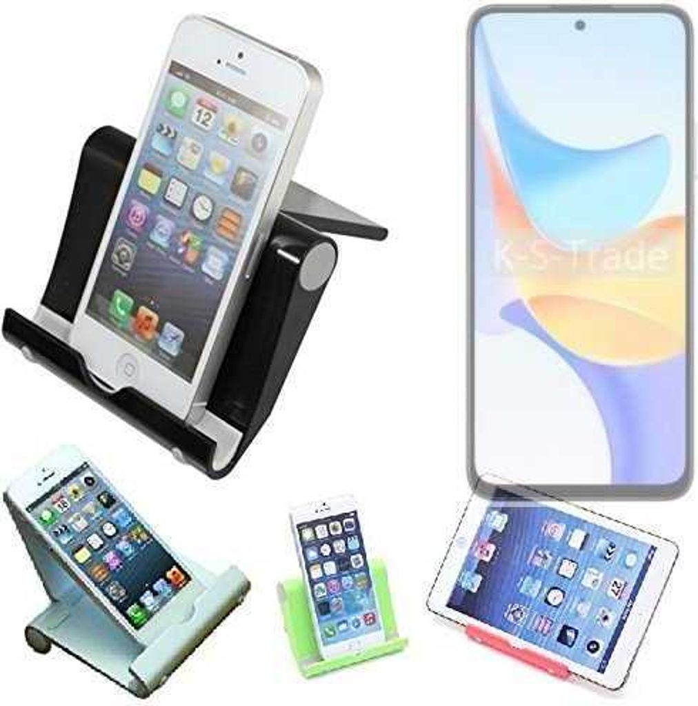 K-S-Trade Handy-Ständer kompatibel mit Honor Play 50m faltbarer Tischständer Smartphone Tablet Halterung Reise