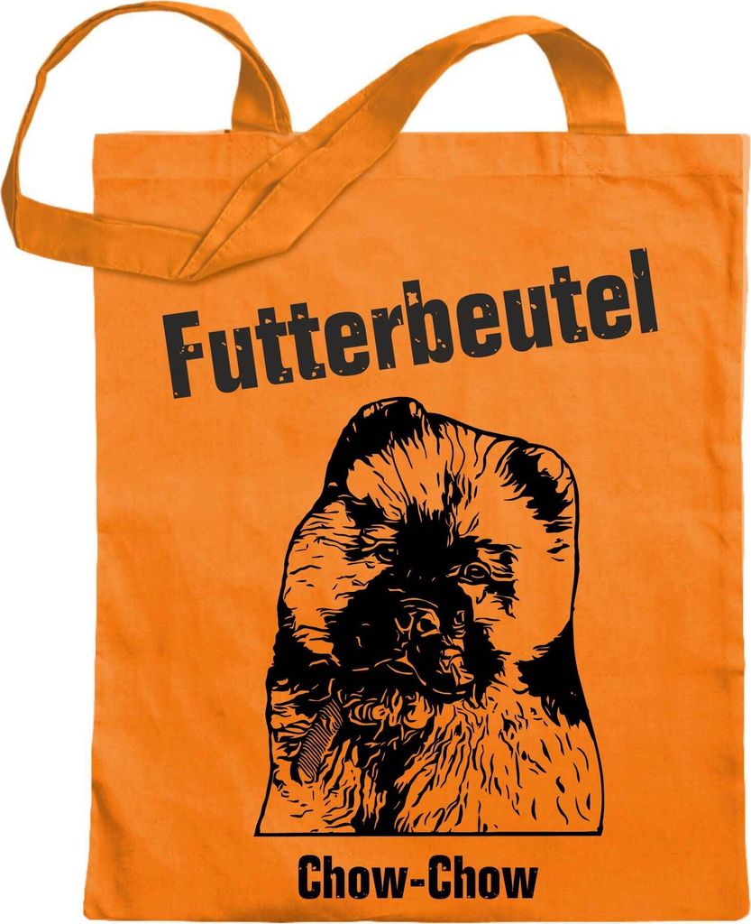 Kiwistar Futterbeutel - Chow-Chow - Einkaufsbeutel mit Motiv Hund - Jutebeutel bedruckt - Tragetasche Stoffbeutel Umhängetasche Langer Henkel - Be...