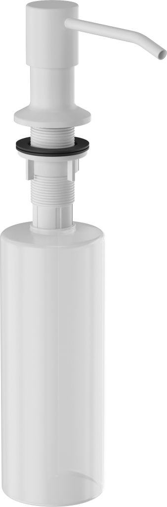 Granitan | Seifenspender rund - Weiß - 360ml - Rostfrei - Einfache Montage - Drehbare Spitze
