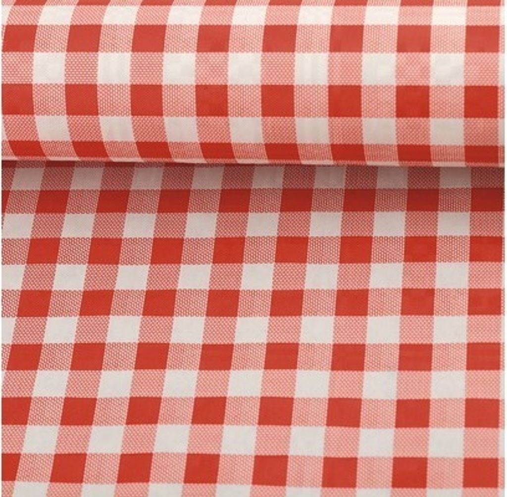 Tischdecke Papier karo rot-weiß 100 cm x 10 m Produktbild 