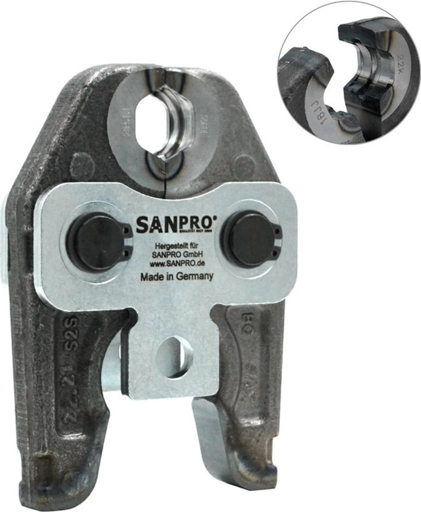 Sanpro Pressbacke / Presszange - V - Profil, Größe V 28 (Pressbacke/Presszange)