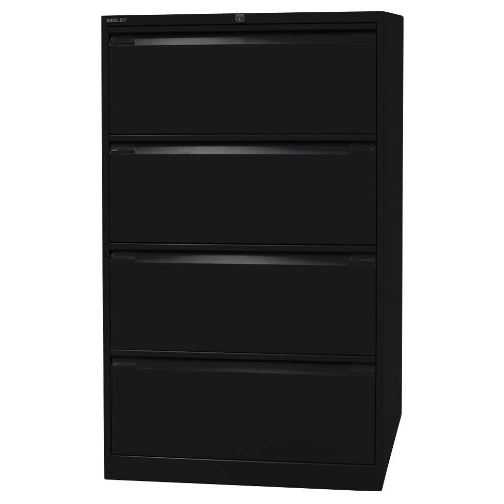 BISLEY Hängeregistraturschrank schwarz 4 Schubladen 80,0 x 62,2 x 132,1 cm