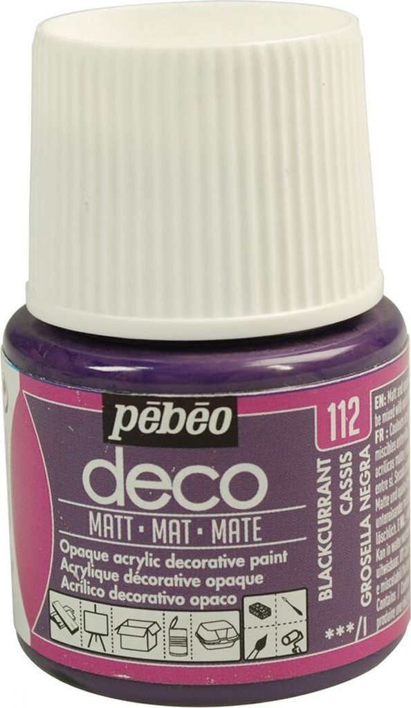Matt opak Acrylfarbe - Schwarze Johannisbeere - 45 ml