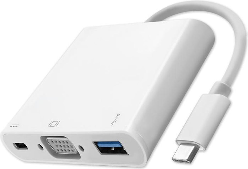 Qoltec Hub Adapter USB-C 3.1 3in1 | USB 3.0 | VGA | USB-C 3.1 PD 92W