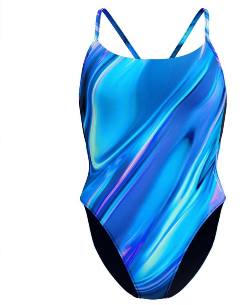SPEEDO 8-004810 Printed Racerback 1 Pc RAPTURE GLOW - DARK Produktbild 
