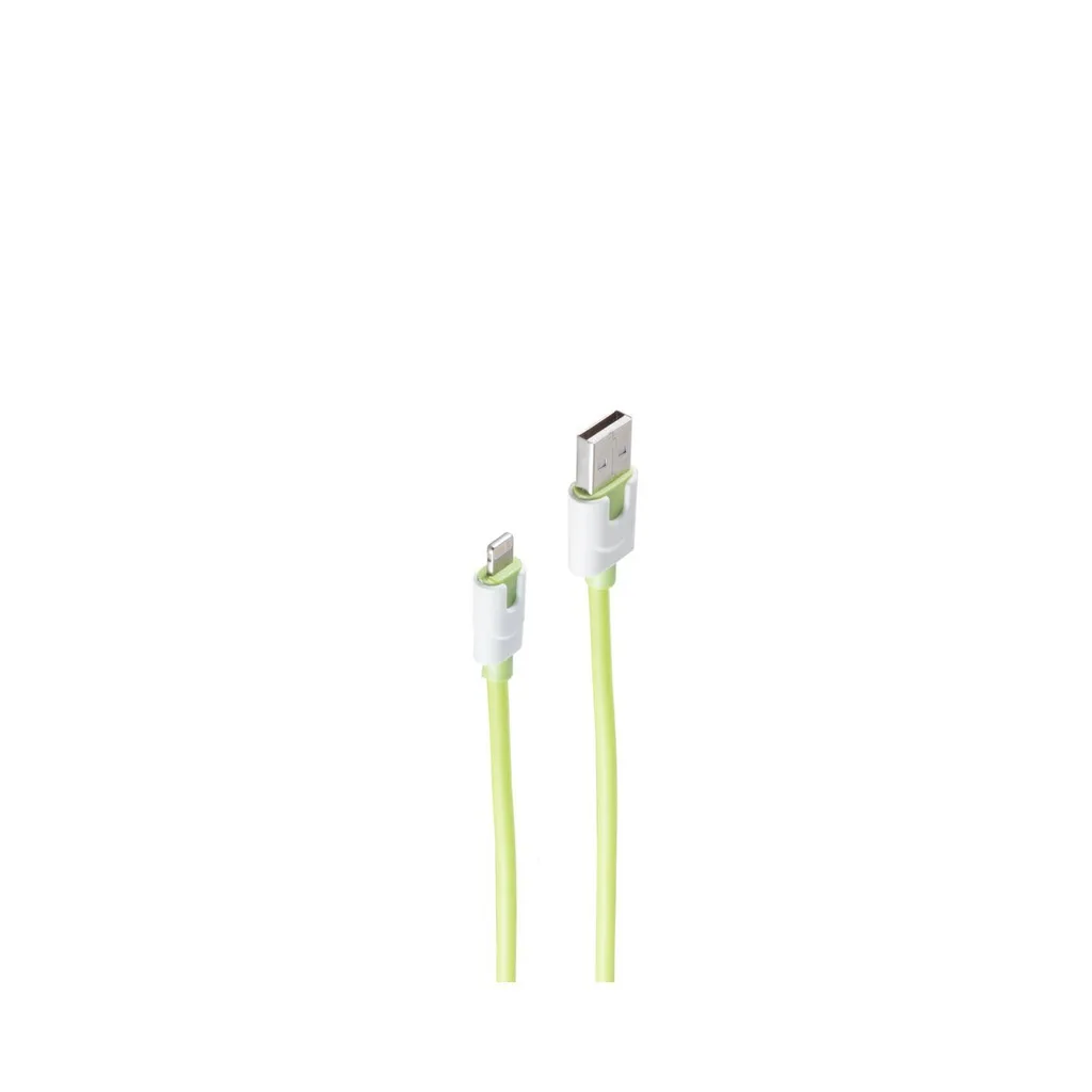 Câble Lightning pour iPhone long 2m vert shiverpeaks idéal pour lit