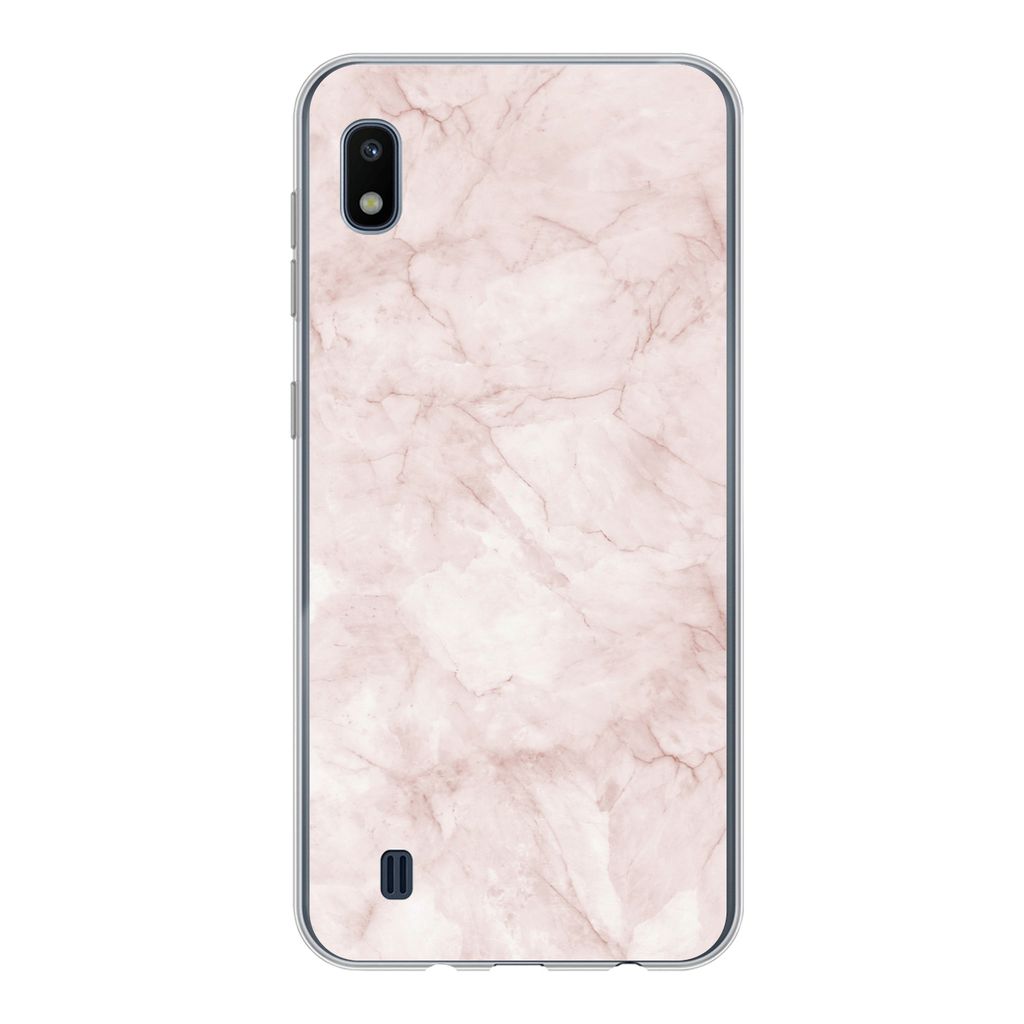 MuchoWow Handyhülle Schutzhülle Hülle für Samsung Galaxy A10 Marmor - Rosa - Schick Silikon Softcase Handy Hülle - Schutzhülle