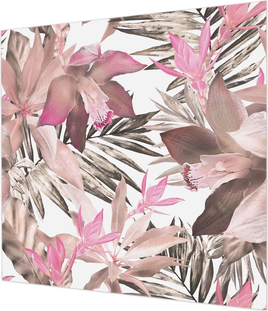 Wandtapete - Dekorative Tapete für Wohnzimmer - Tapetenfolie für Wanddekoration - 250x250 cm - Exotische Blumen