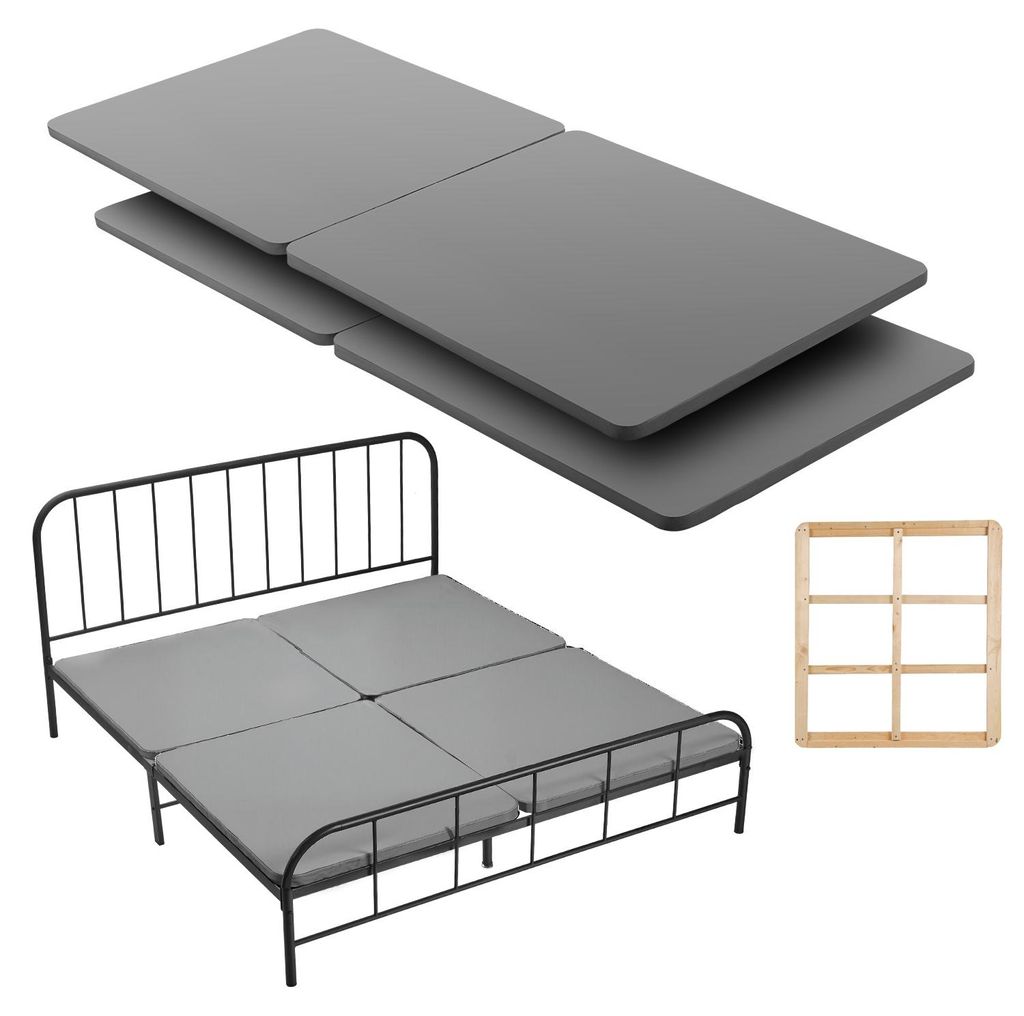 SucceBuy Bunkie-Boards für Kingsize-Betten 2000x1880x38 mm, 4-teiliges Bunkie-Brett für Lattenroste, Bettstützlatten mit 200D Oxford-Gewebe, Hol...