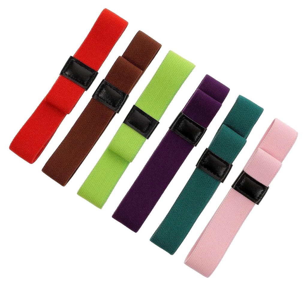 6 Stück Elastische Bento Kasten Gurte Universalgurt mit Bunter Farbauswahl Flexible Befestigungsbänder für Lunchboxen