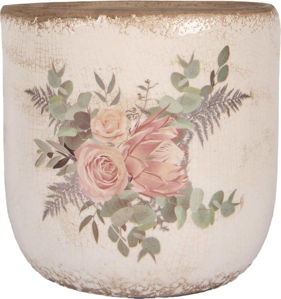 Vaso da fiori Clayre & Eef Ø 20x19 cm Fiori in Immagine del prodotto 