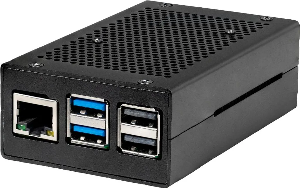 Alloggiamento Joy-IT Raspberry Pi 5 Alluminio Nero Ventola Attiva