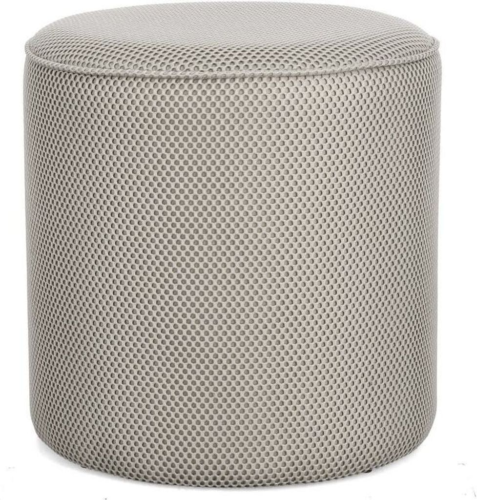 Pouf Olesya 42 x 43 x 42 cm MDF Polyester Hellgrau