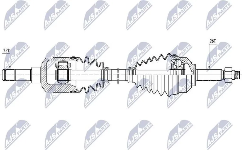 Stop Vibrations : Arbre d'entraînement NTY NPW-CH-106 pour Pacifica OE