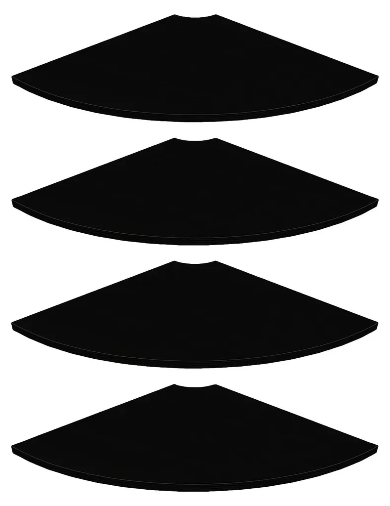 Étagère d'angle en bois noir avec passage de câbles intégré - 30 cm