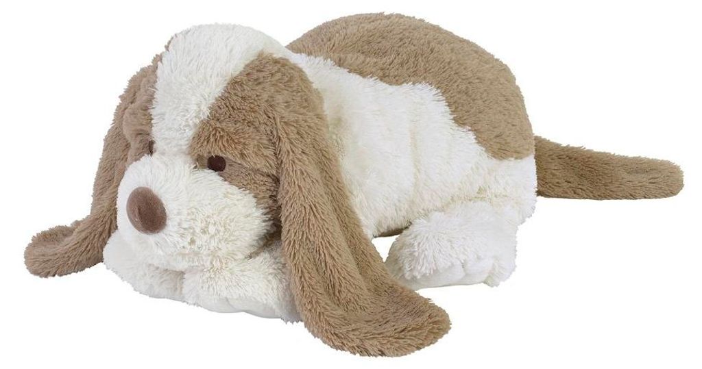 Happy Horse Kuscheltier Hund David 70 cm - Große Plüschfigur weiß braun