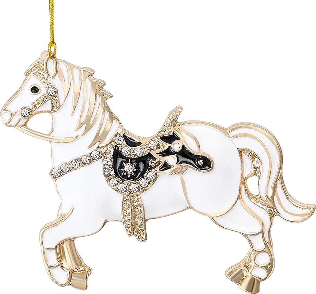 Weihnachtsbaumschmuck in Pferdeform: Funkelnde Strass-Pferde zum Aufhängen, Acryl-Weihnachtsbaumschmuck für Winter-, Weihnachtsfeier- und Weihnac...
