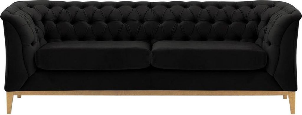 2,5-Sitzer Sofa Chesterfield Modern Wood aus medizinischem Schaumstoff-Velluto 20-like oak