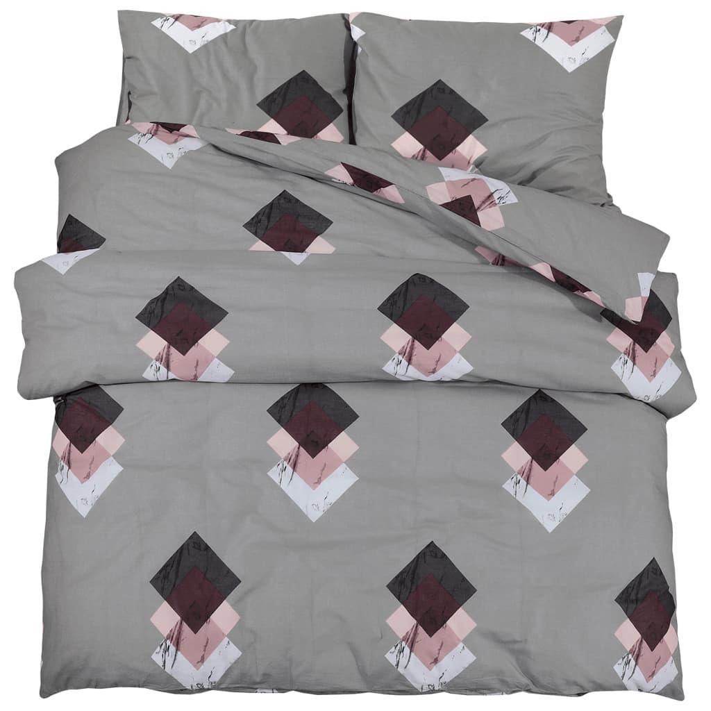 vidaXL Bettwäsche-Set Grau 200x200 cm Baumwolle Produktbild 