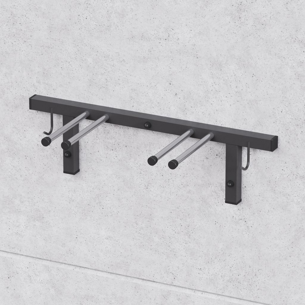 Divit ME85 Skihalterung Schwarz - Wandregal Für Ski & Snowboard 117cm