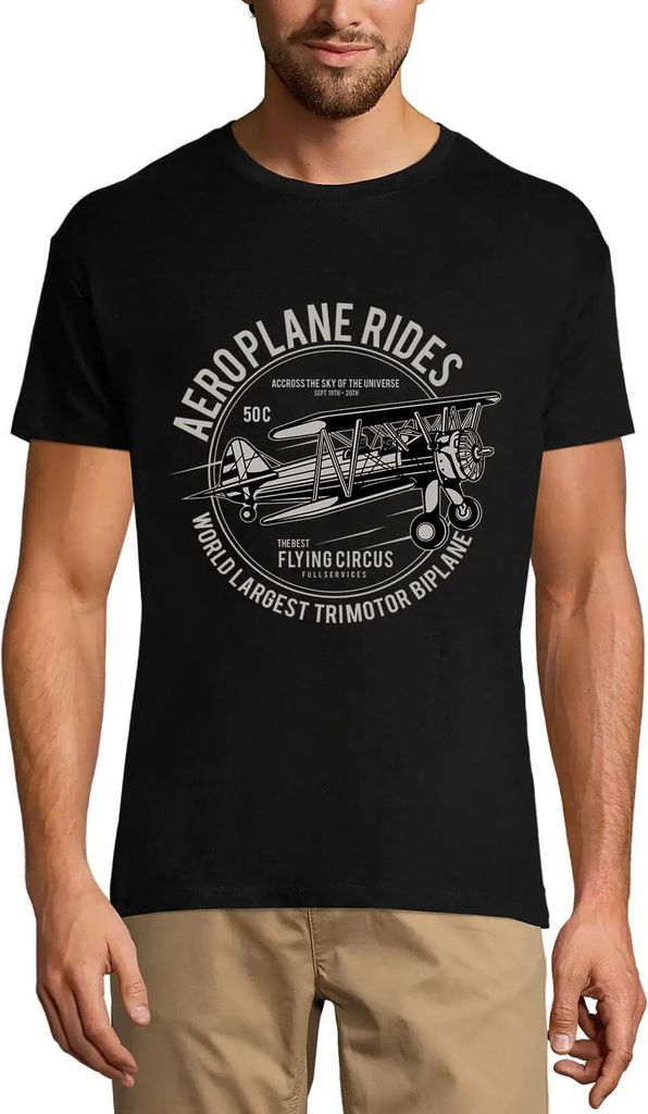 Herren Grafik T-Shirt Fahrten mit dem Flugzeug - Fliegender Zirkus - Flugzeug – Aeroplane Rides - Flying Circus - Plane – Öko-Verantwortlich V...