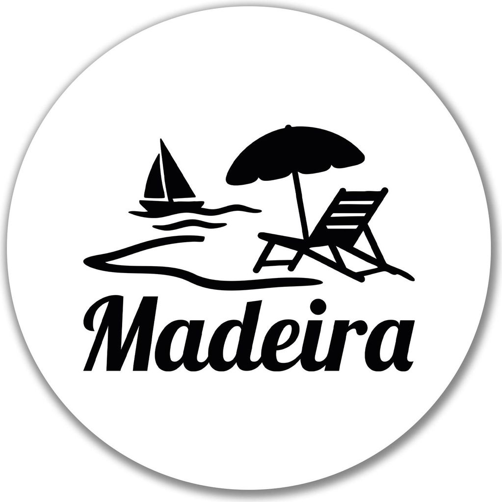 Huuraa Aufkleber Madeira Inselmotiv Portugal 10cm rund Sticker Geschenkidee