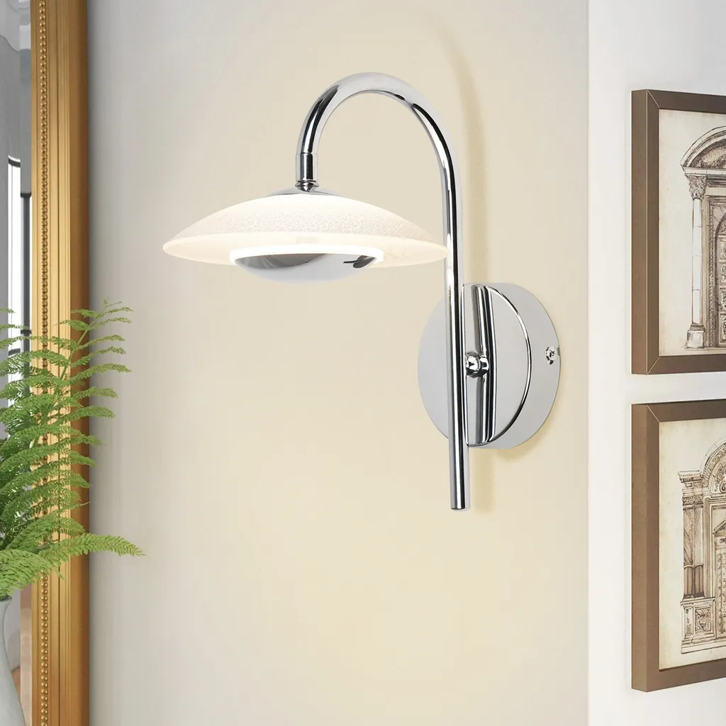 Applique LED ZMH 3000K Bianco Caldo | Lampada Parete Vetro e Metallo