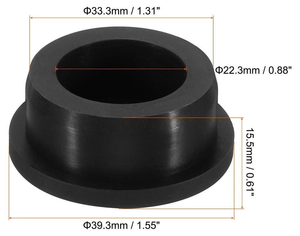 Silikon Gummi Lochstopfen 33.3mm Durchmesser Weich Flexibler Stopfen fš¹r 32-33mm Loch Schwarz 10Stk
