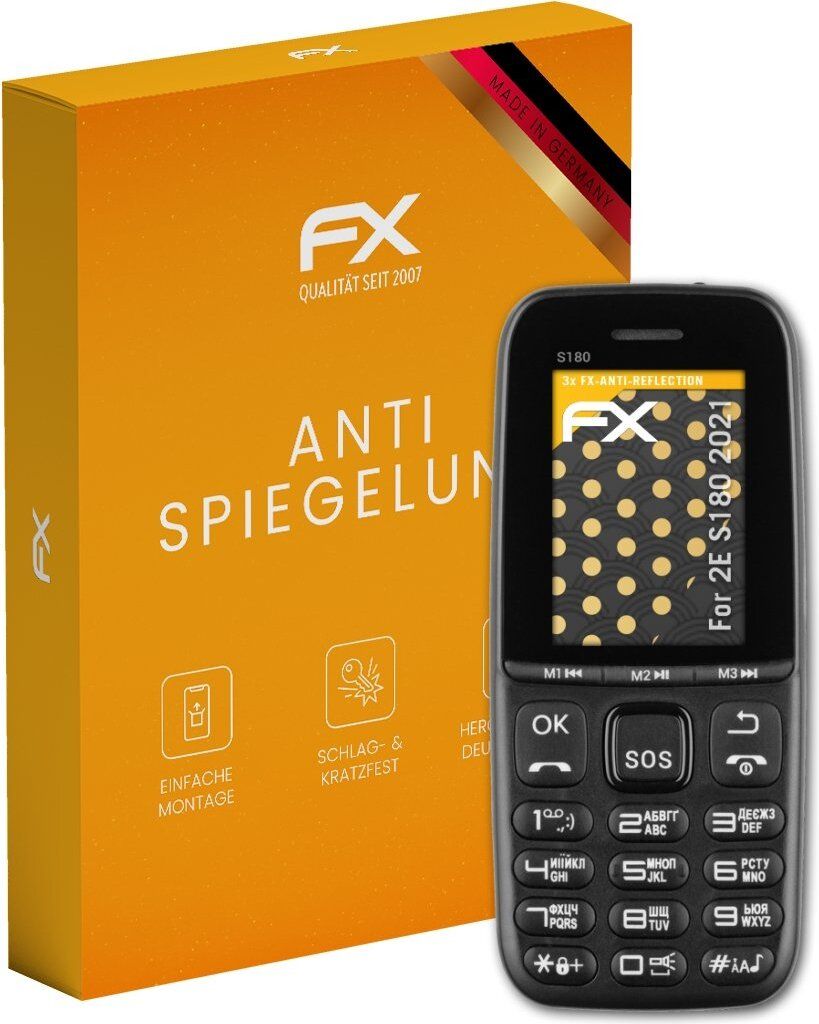 atFoliX FX-Antireflex 3x Schutzfolie kompatibel mit 2E S180 (2021) Displayfolie