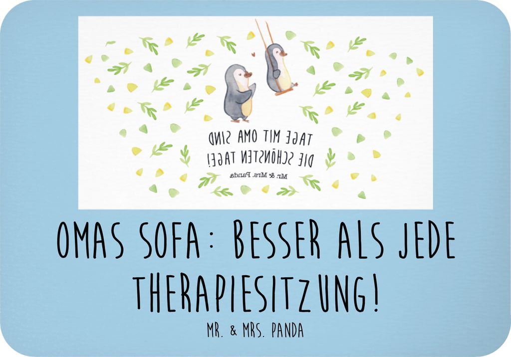 Mr. & Mrs. Panda magnet Oma Sofa - Blau Pastell - Geschenk, handgemacht, Zuflucht, büromagnet, Omi, whiteboardmagnet, Kühlschrankmagnet, wandmagn...