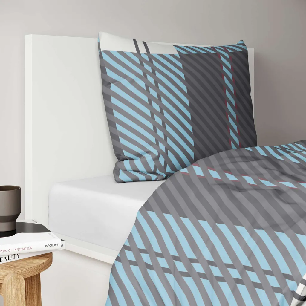 Set Letto ETÉREA Blu 200x220cm: Design Blockberry e Comfort Cotone - 2