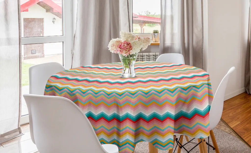 Tovaglia Rotonda 150 cm ABAKUHAUS Zigzag - Antimacchia per Cucina