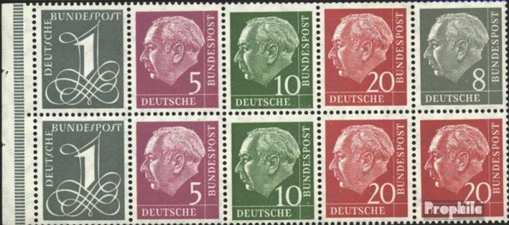 Briefmarken BRD (BR.Deutschland) 1958 Mi Hbl8Y I postfrisch