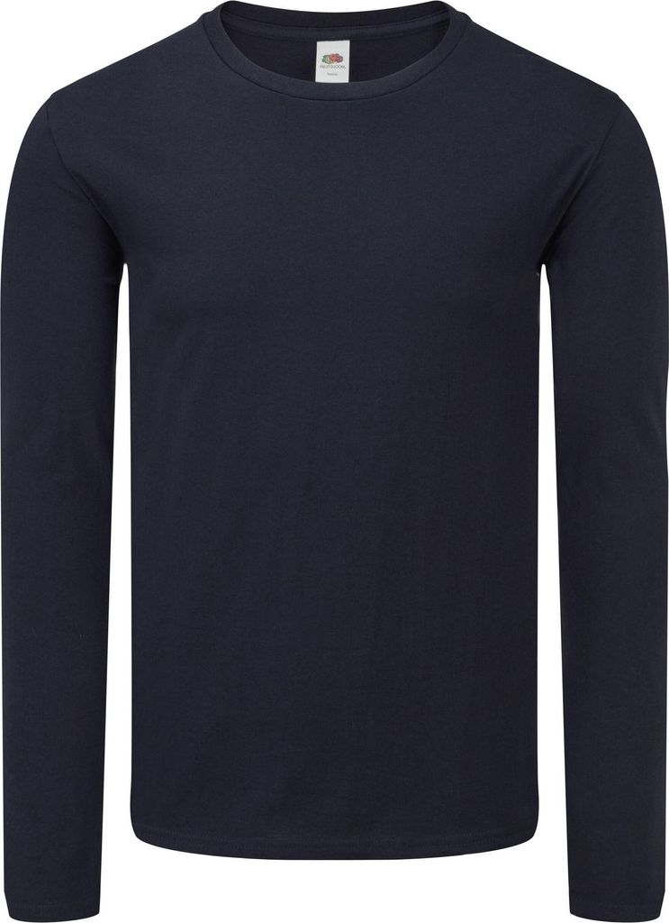 Fruit of the Loom - "Iconic 150" T-Shirt für Herren Langärmlig FK2881 (XXL) (Marineblau)